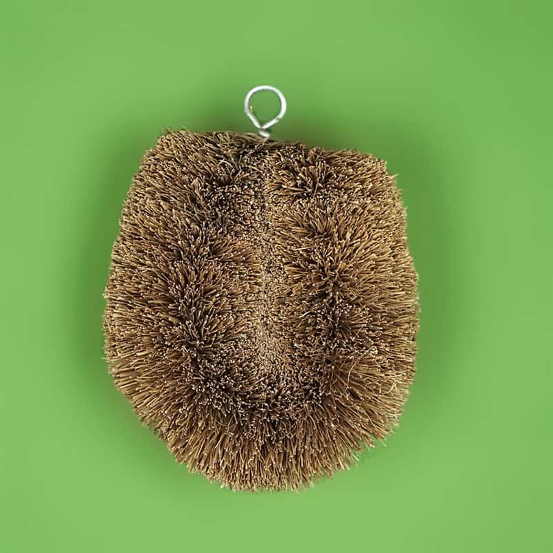 Coconut coir tawashi scrub brush for plastic-free cleaning