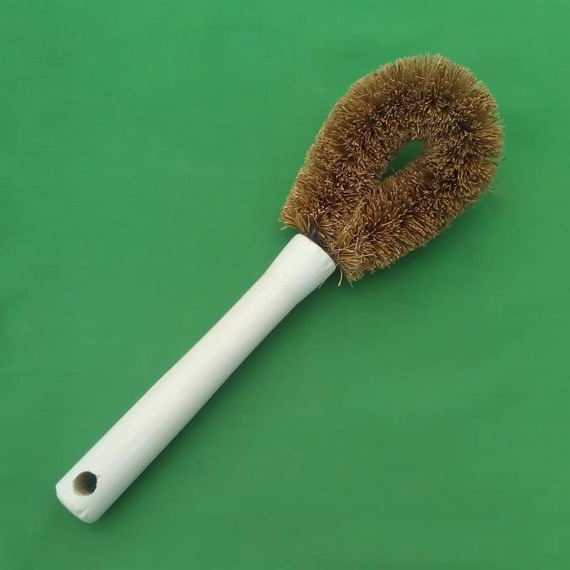 Coconut tawashi brush with handle